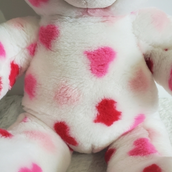 Build A Bear Valentine Hearts White Red Pink Teddy Bear - Picture 6 of 13